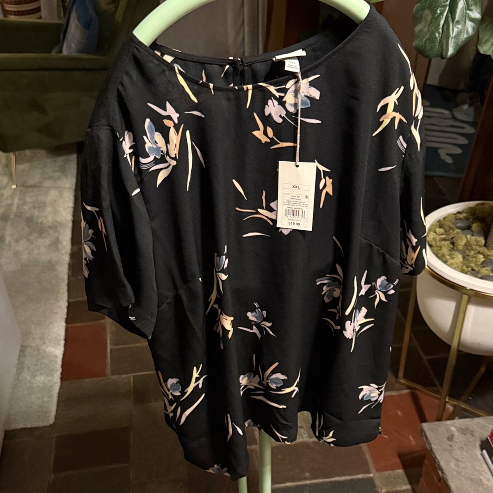 Floral Black Women's Top